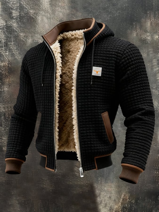Men's Long Sleeve Quilted Jacket Pockets Casual Everyday