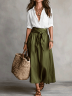 Boho Flowy Skirt Top Two-Piece Co-Ord Set