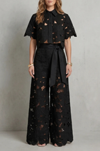 Floral Lace Top And Skirt Set