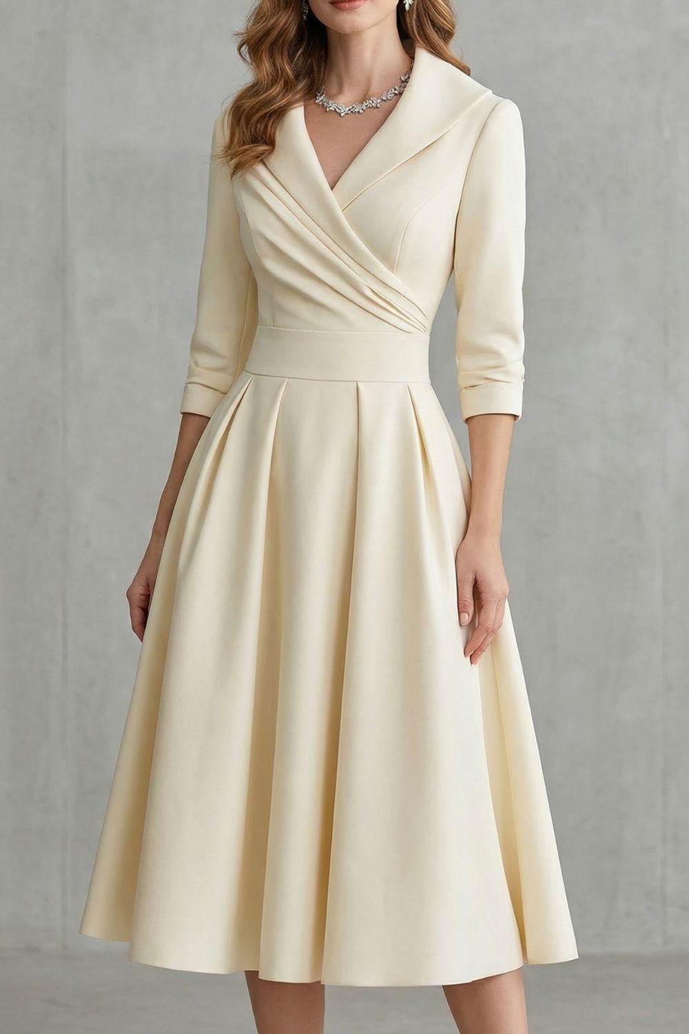 Satin Pockets Midi Dress