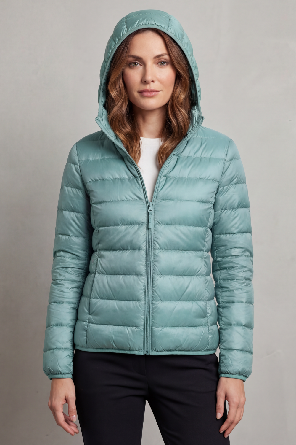 Zip Packable Hooded Puffer Jacket