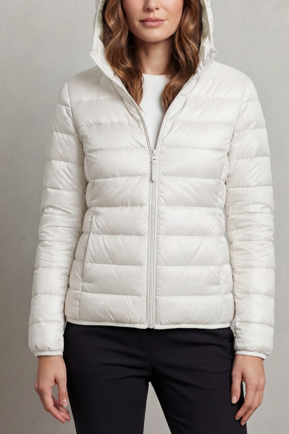 Zip Packable Hooded Puffer Jacket