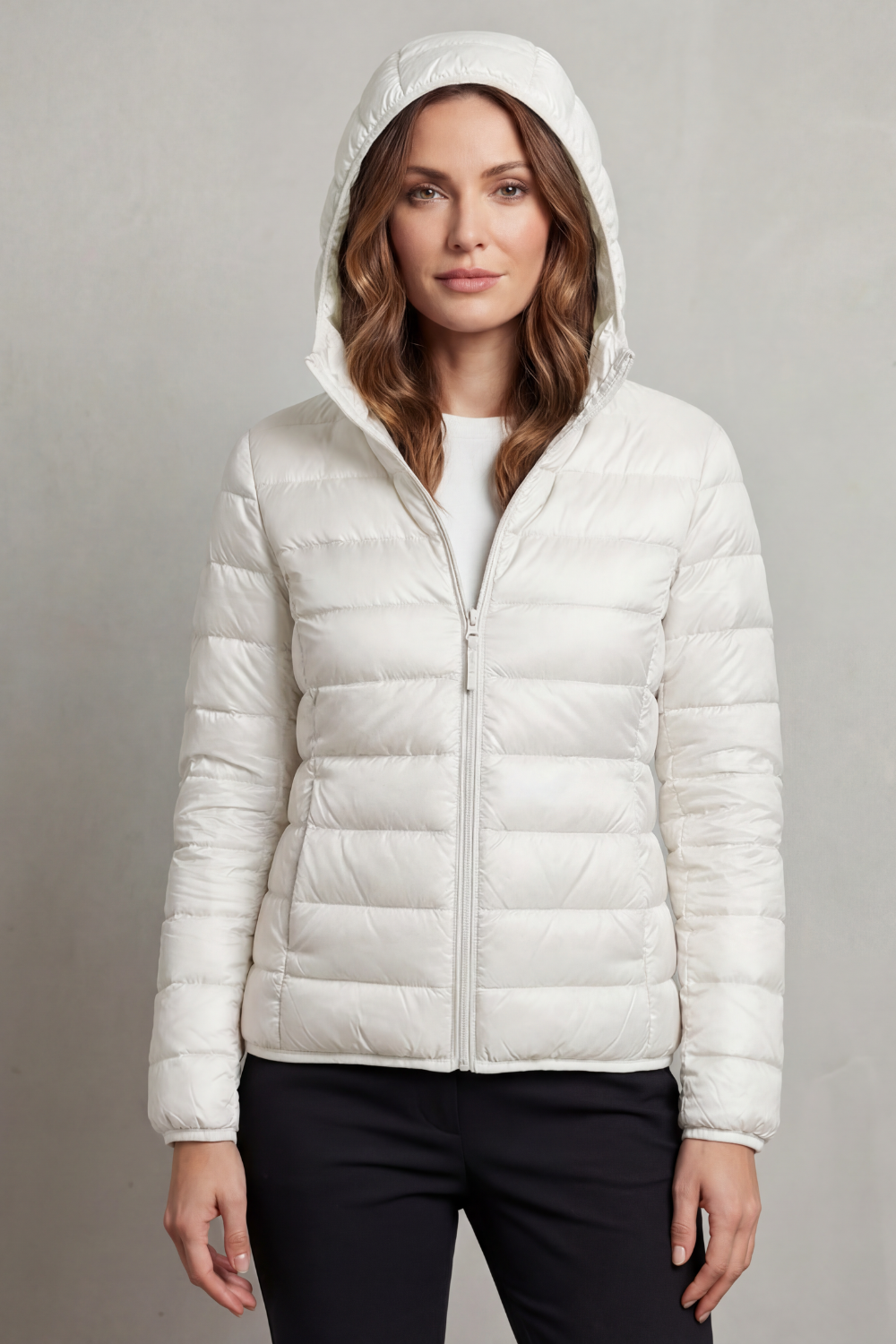 Zip Packable Hooded Puffer Jacket