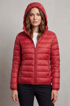 Zip Packable Hooded Puffer Jacket