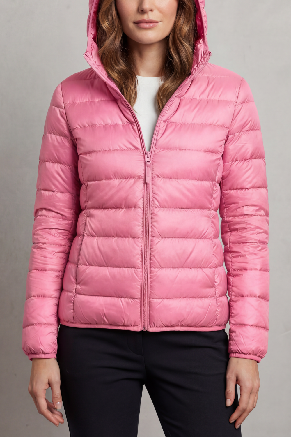 Zip Packable Hooded Puffer Jacket