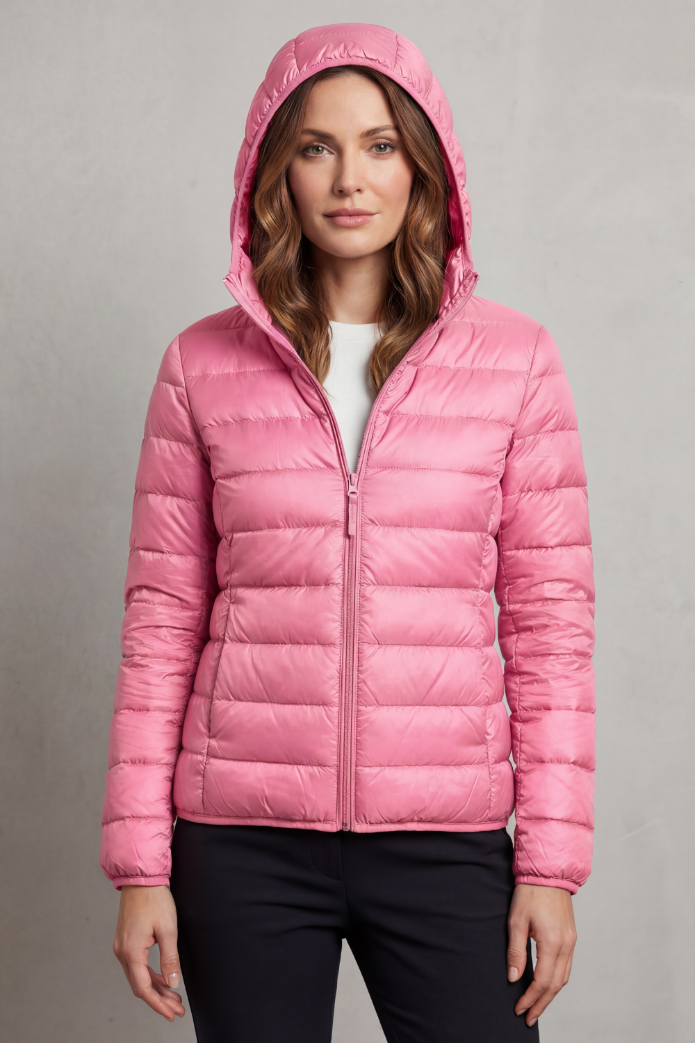 Zip Packable Hooded Puffer Jacket
