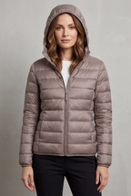 Zip Packable Hooded Puffer Jacket