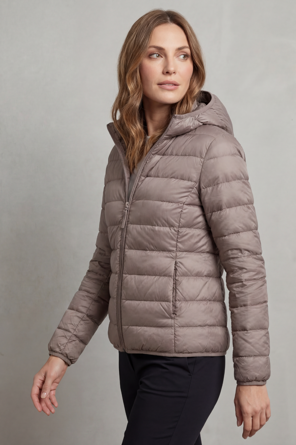 Zip Packable Hooded Puffer Jacket
