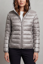 Zip Packable Hooded Puffer Jacket