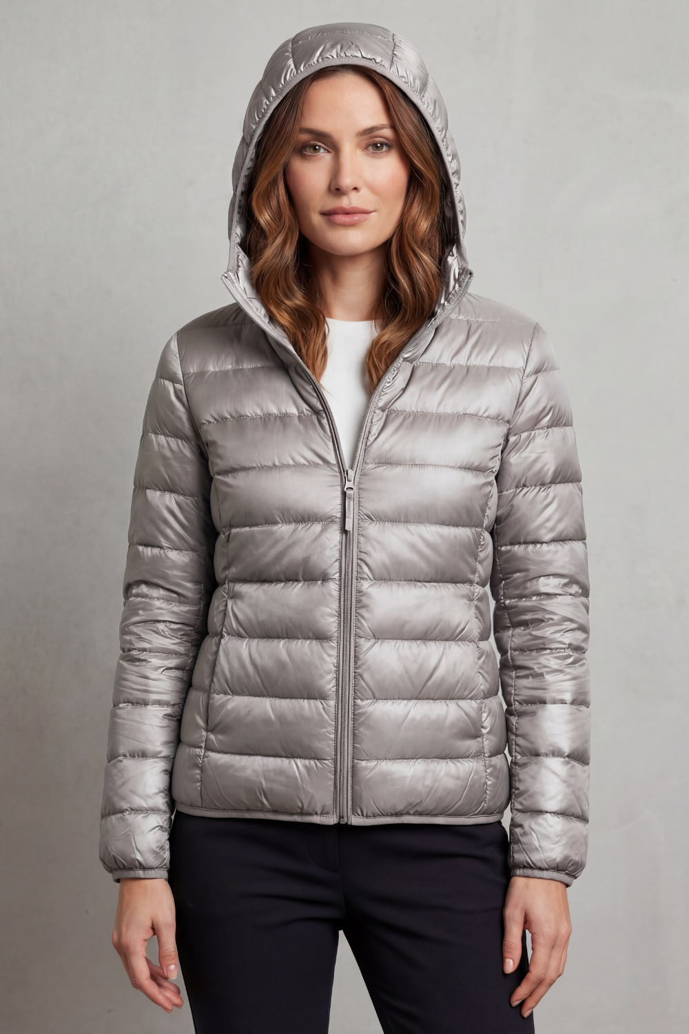 Zip Packable Hooded Puffer Jacket