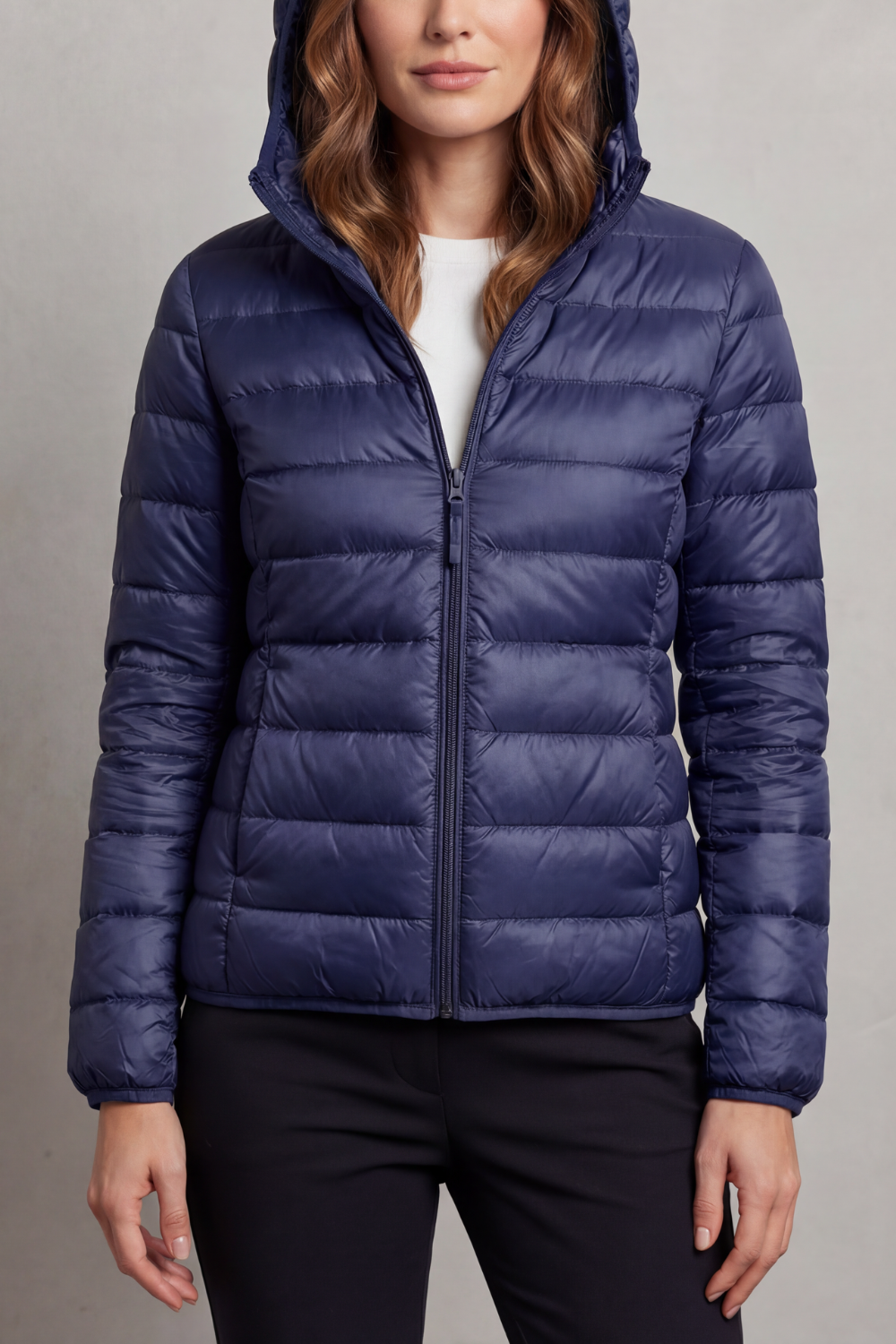 Zip Packable Hooded Puffer Jacket