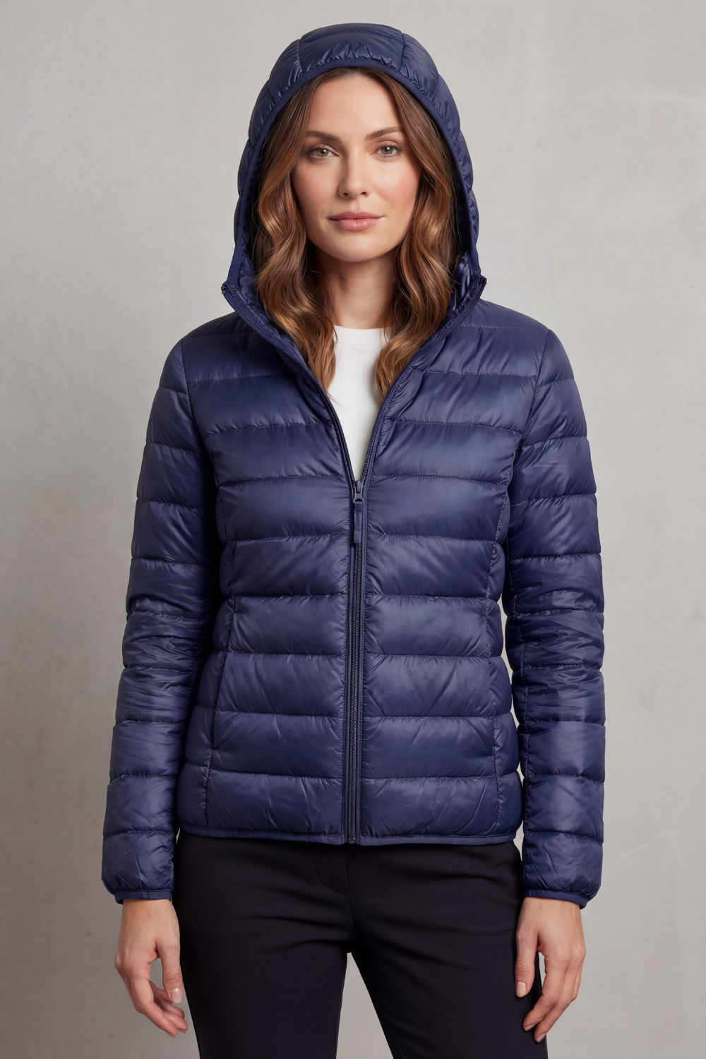 Zip Packable Hooded Puffer Jacket