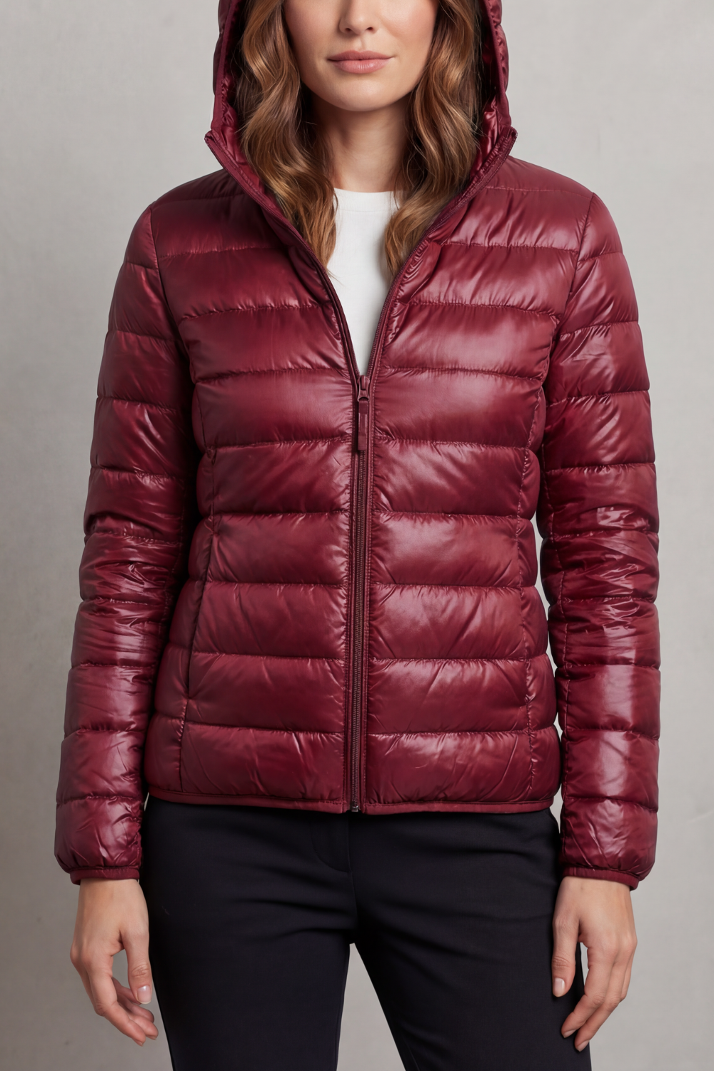 Zip Packable Hooded Puffer Jacket
