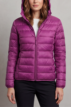Zip Packable Hooded Puffer Jacket