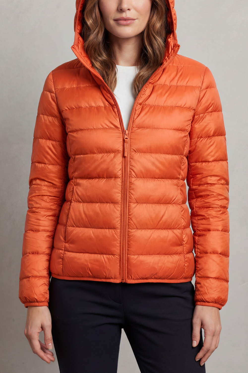 Zip Packable Hooded Puffer Jacket