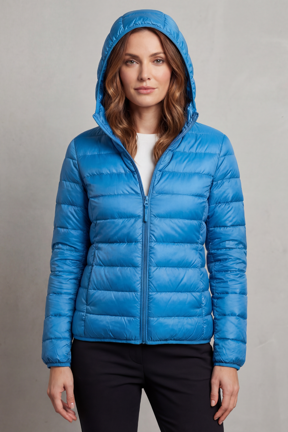 Zip Packable Hooded Puffer Jacket