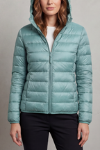 Zip Packable Hooded Puffer Jacket