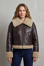 Oversized Zip Cropped Aviator Jacket