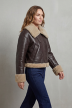 Oversized Zip Cropped Aviator Jacket