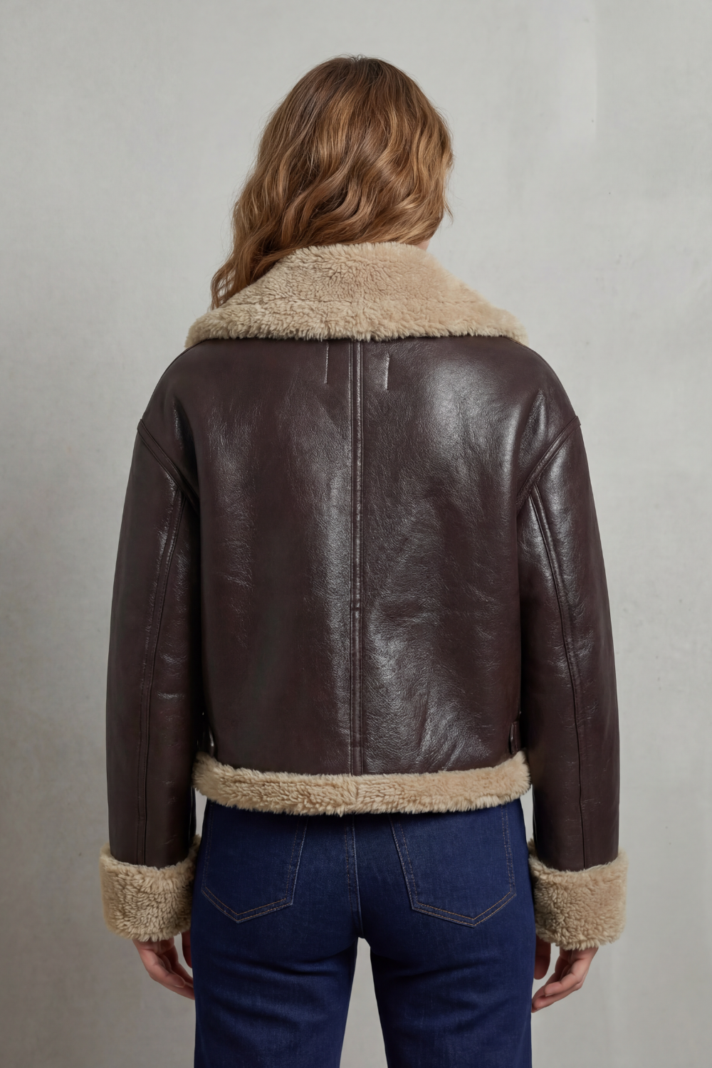 Oversized Zip Cropped Aviator Jacket