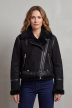 Oversized Zip Cropped Aviator Jacket