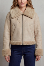 Oversized Zip Cropped Aviator Jacket