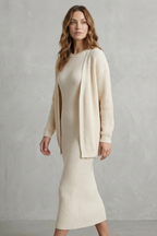 Knit Midi 2-Piece Slim-Fit Cardigan Ensemble