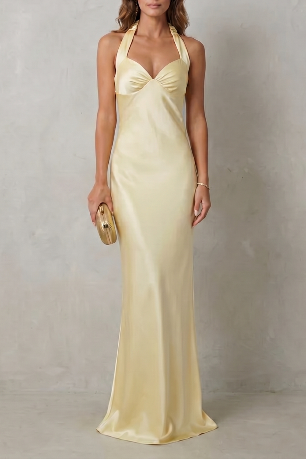 Off Shoulder Maxi Off-Shoulder Satin Evening Gown