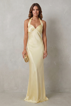 Off Shoulder Maxi Off-Shoulder Satin Evening Gown