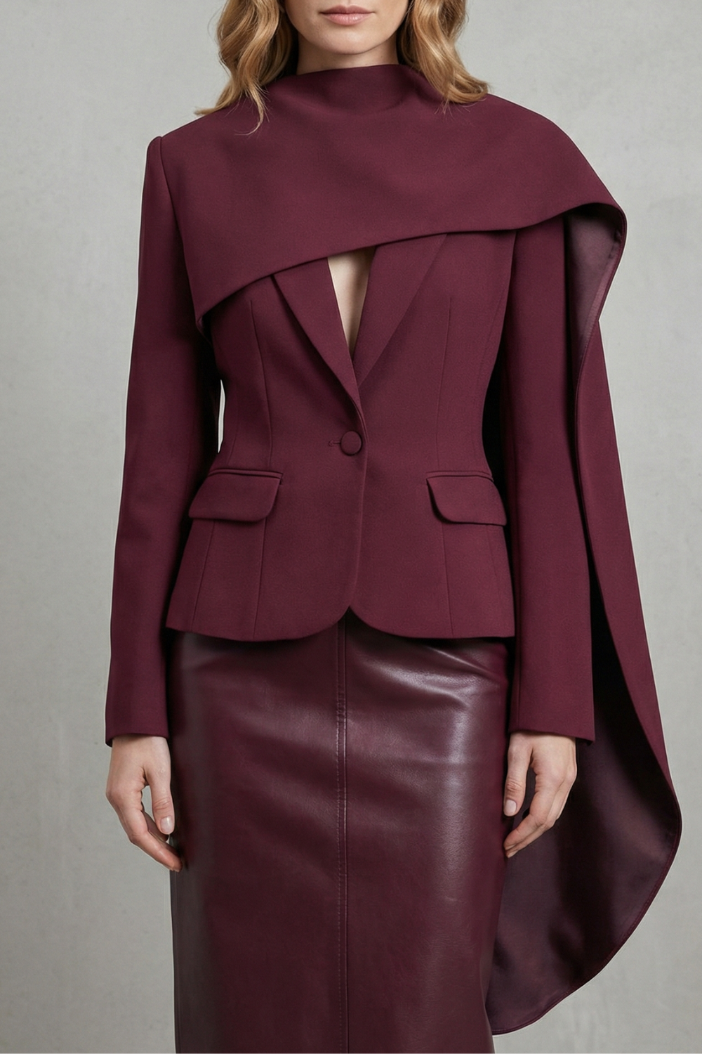 Lapel Tailored Asymmetrical Blazer