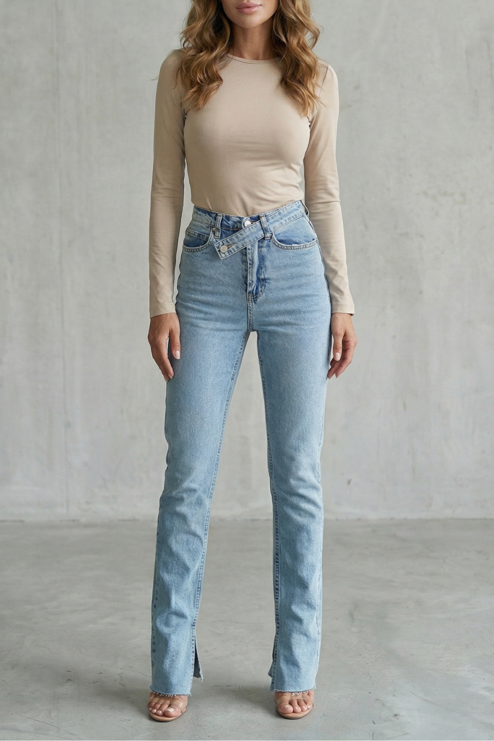 High Waist Straight Leg Jeans