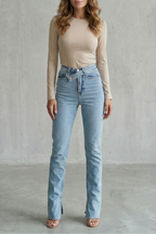 High Waist Straight Leg Jeans