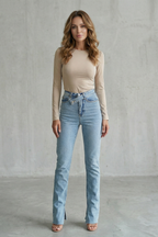 High Waist Straight Leg Jeans