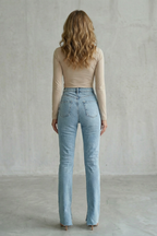 High Waist Straight Leg Jeans
