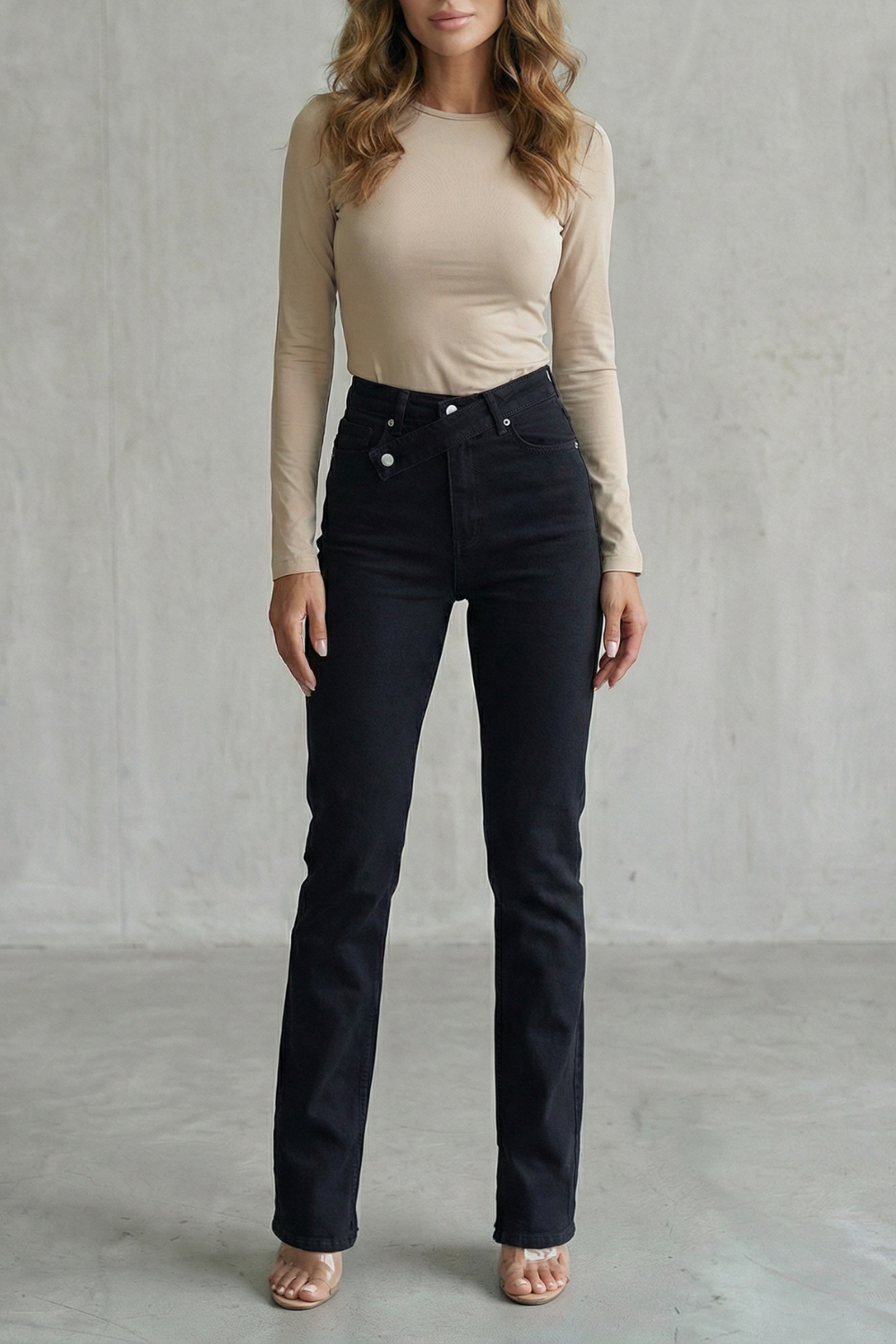 High Waist Straight Leg Jeans