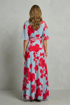 V Neck Pockets V-Neck Maxi Dress