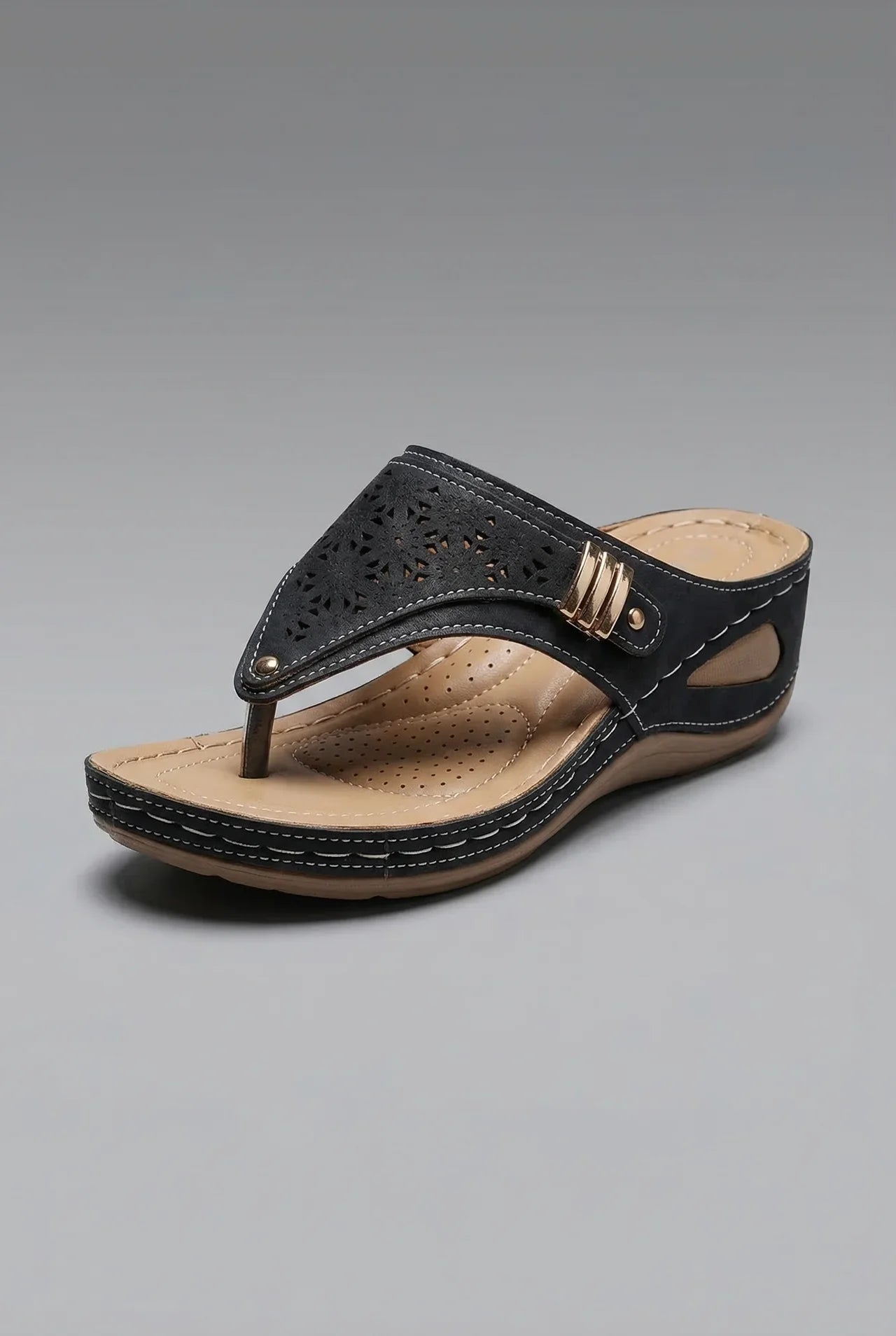 Walking Sandals Wide Fit Wedge Toe Post
