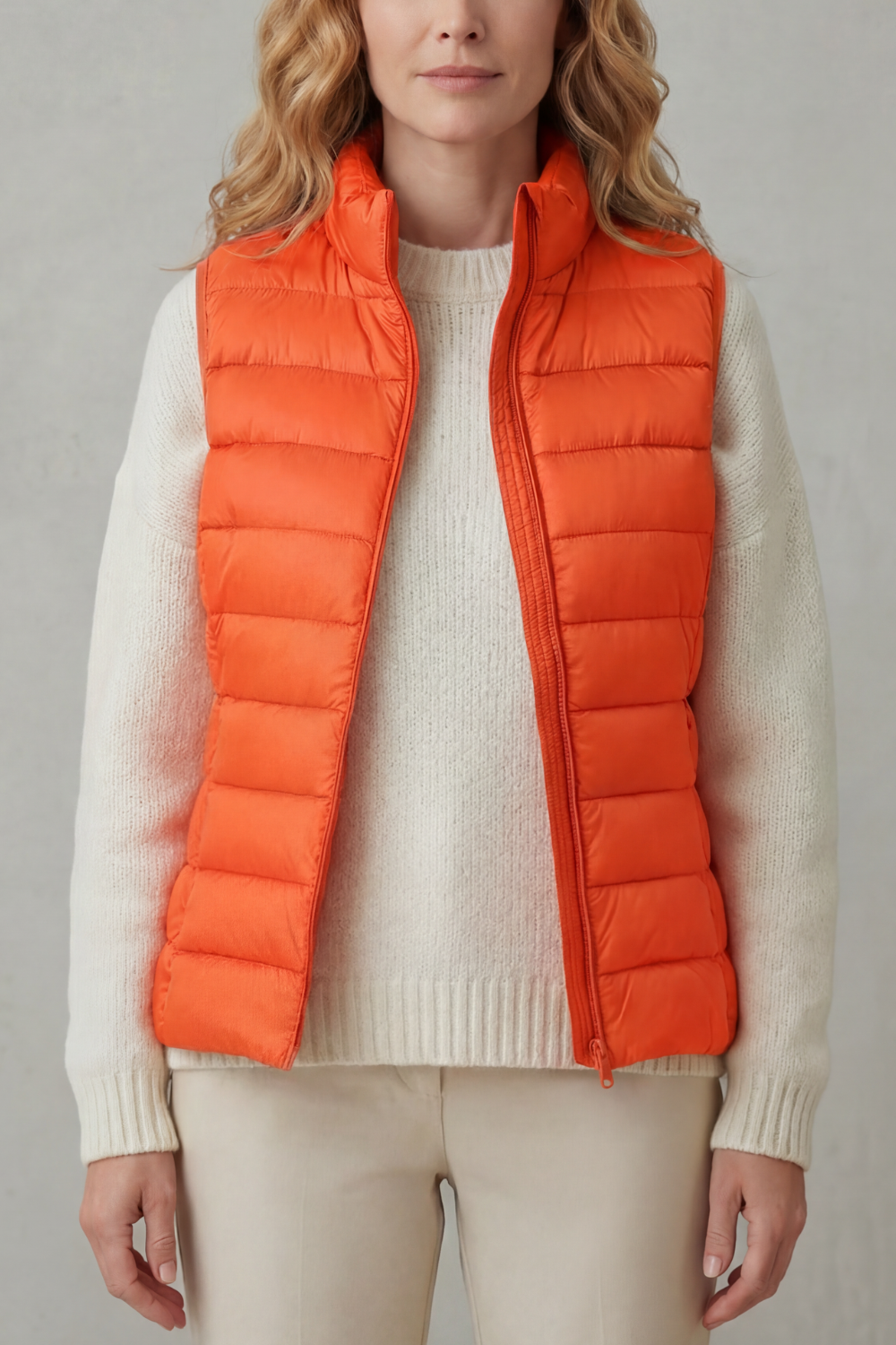 Slim Fit Zip Puffer Gilet Vest