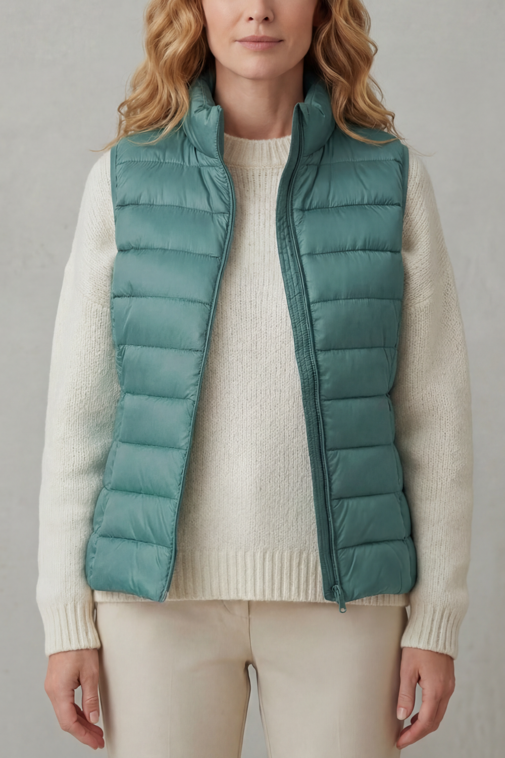 Slim Fit Zip Puffer Gilet Vest