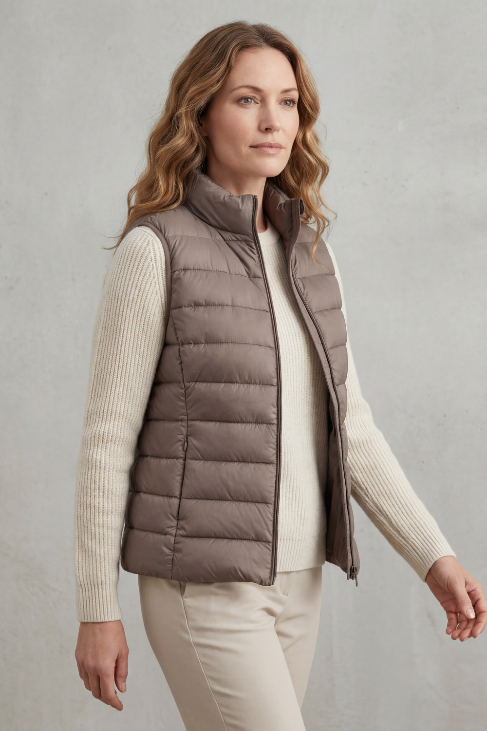 Slim Fit Zip Puffer Gilet Vest