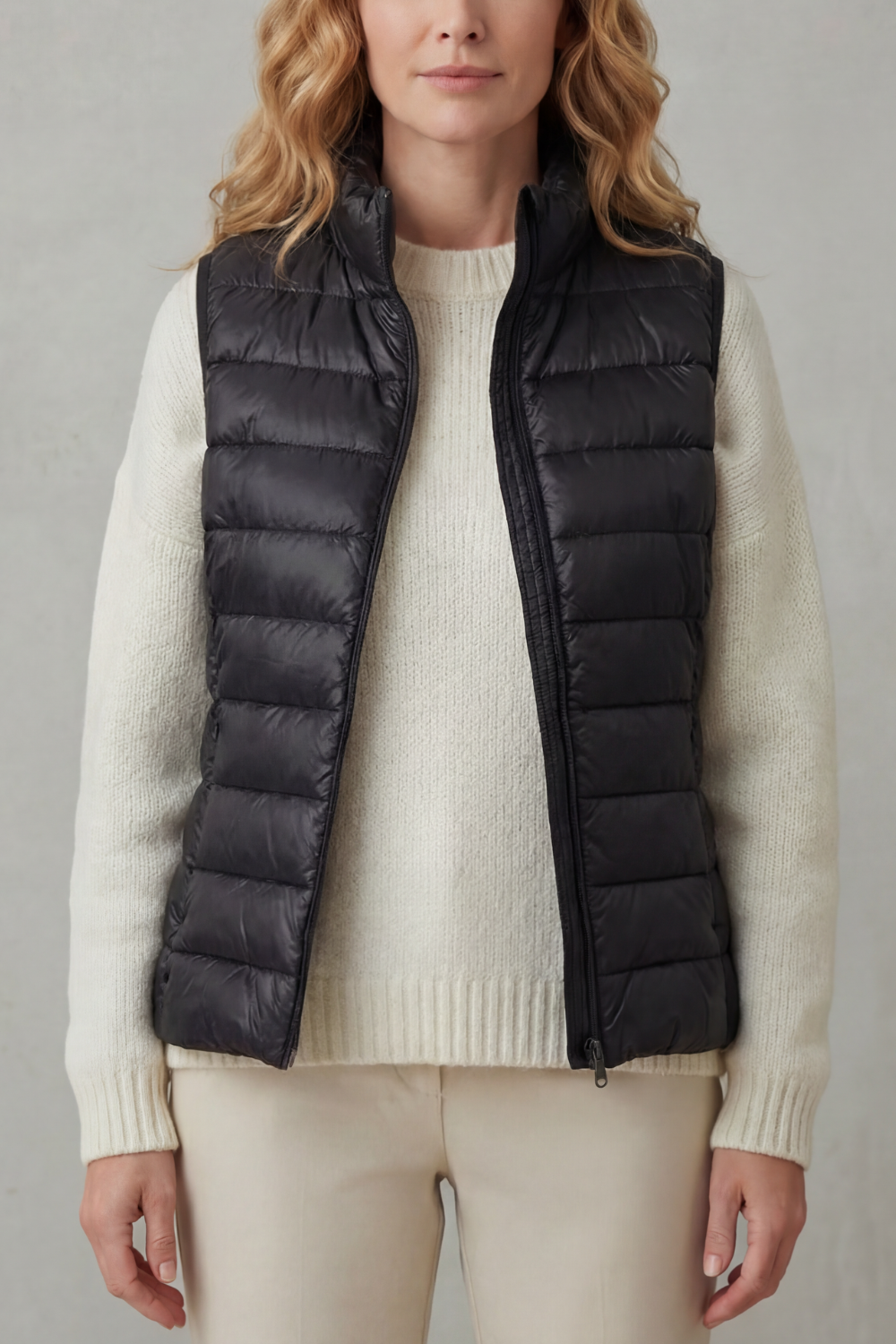 Slim Fit Zip Puffer Gilet Vest
