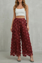 Elasticated Waist Wide-Leg Trousers