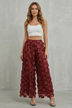 Elasticated Waist Wide-Leg Trousers