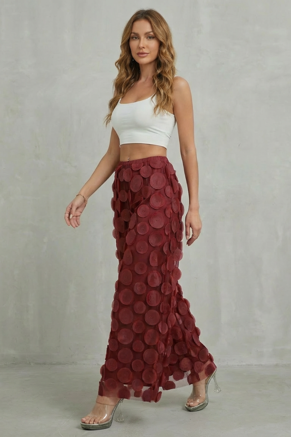 Elasticated Waist Wide-Leg Trousers