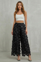 Elasticated Waist Wide-Leg Trousers