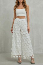 Elasticated Waist Wide-Leg Trousers