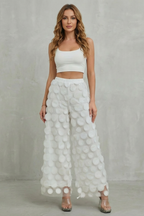 Elasticated Waist Wide-Leg Trousers