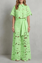 Floral Lace Top And Skirt Set