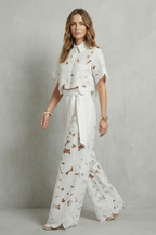 Floral Lace Top And Skirt Set