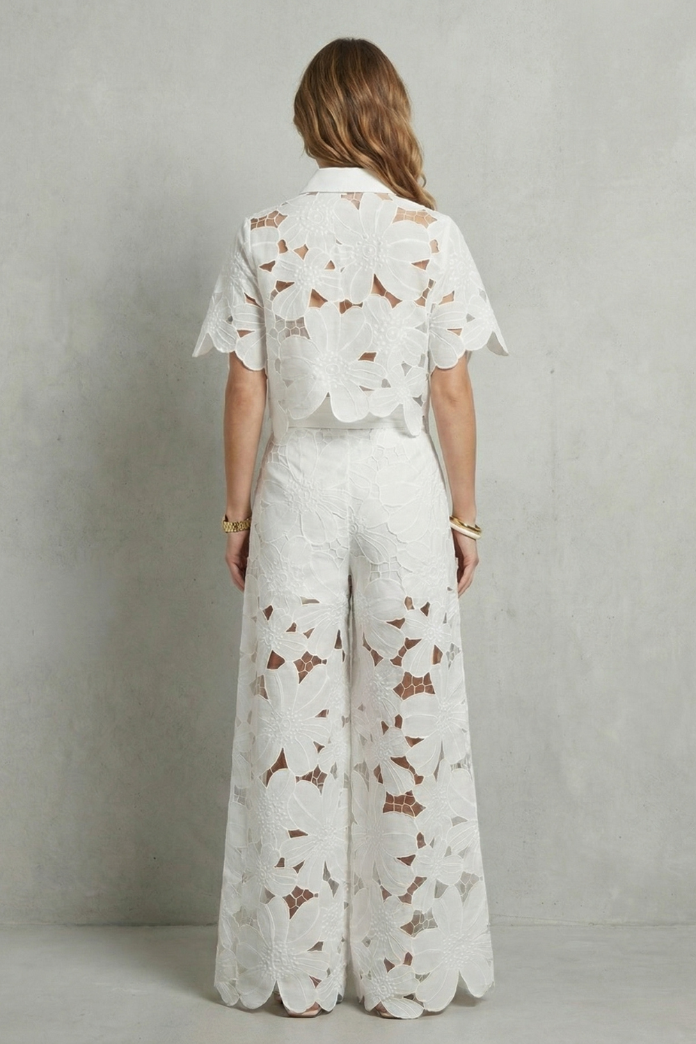 Floral Lace Top And Skirt Set